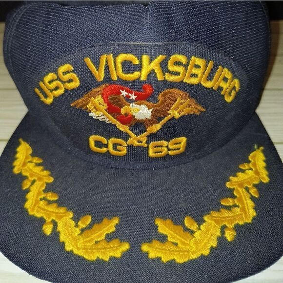Vintage USS Vicksburg CG-69 Navy Eagle Hat Cap New Era Design Model Made In USA - Picture 5 of 9